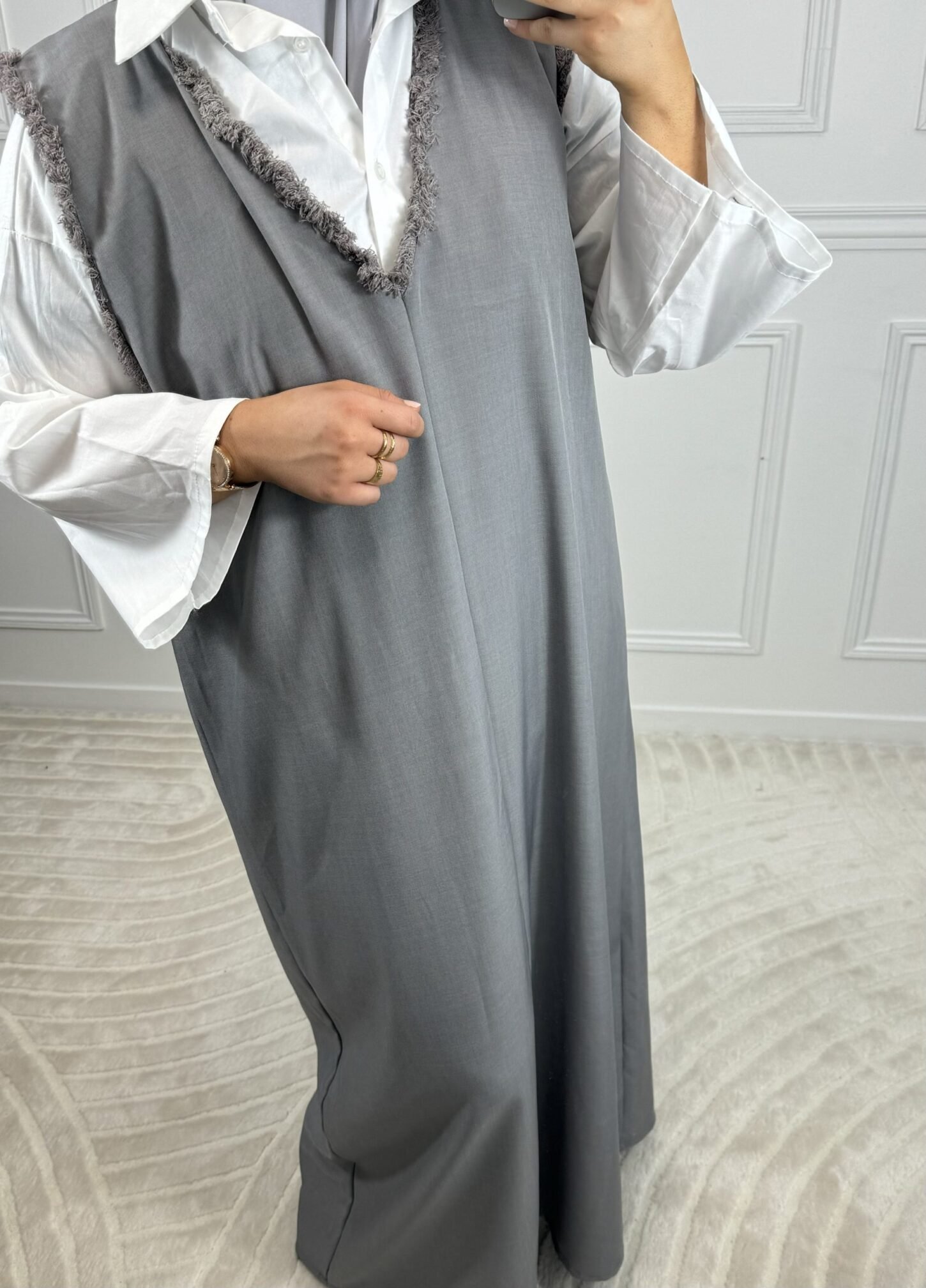 Abaya sayf gris – Image 2