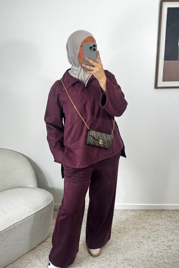 Ensemble en daim – bordeau