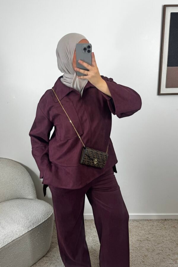 Ensemble en daim – bordeau