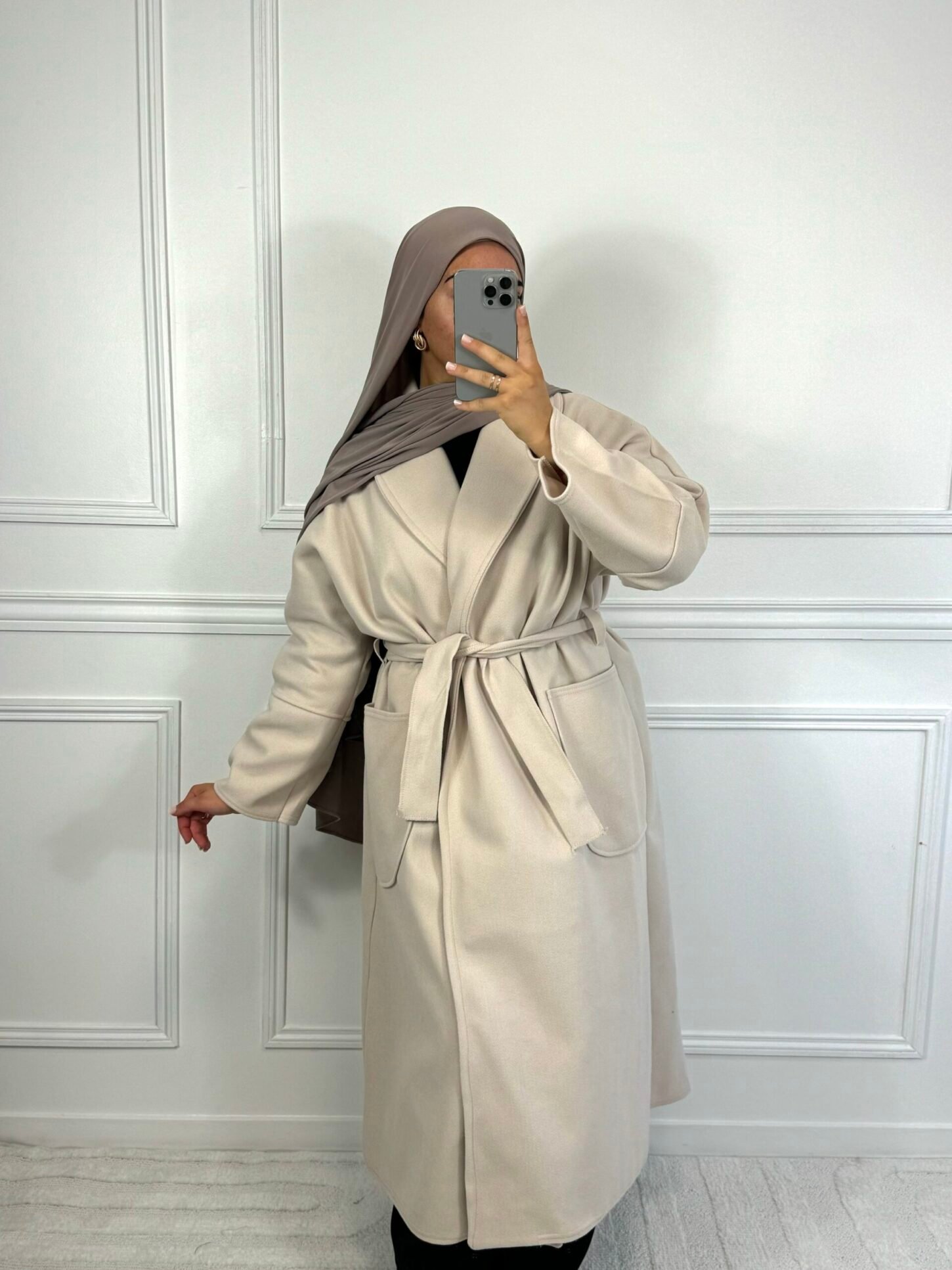 Manteau à nouer - beige – Image 2