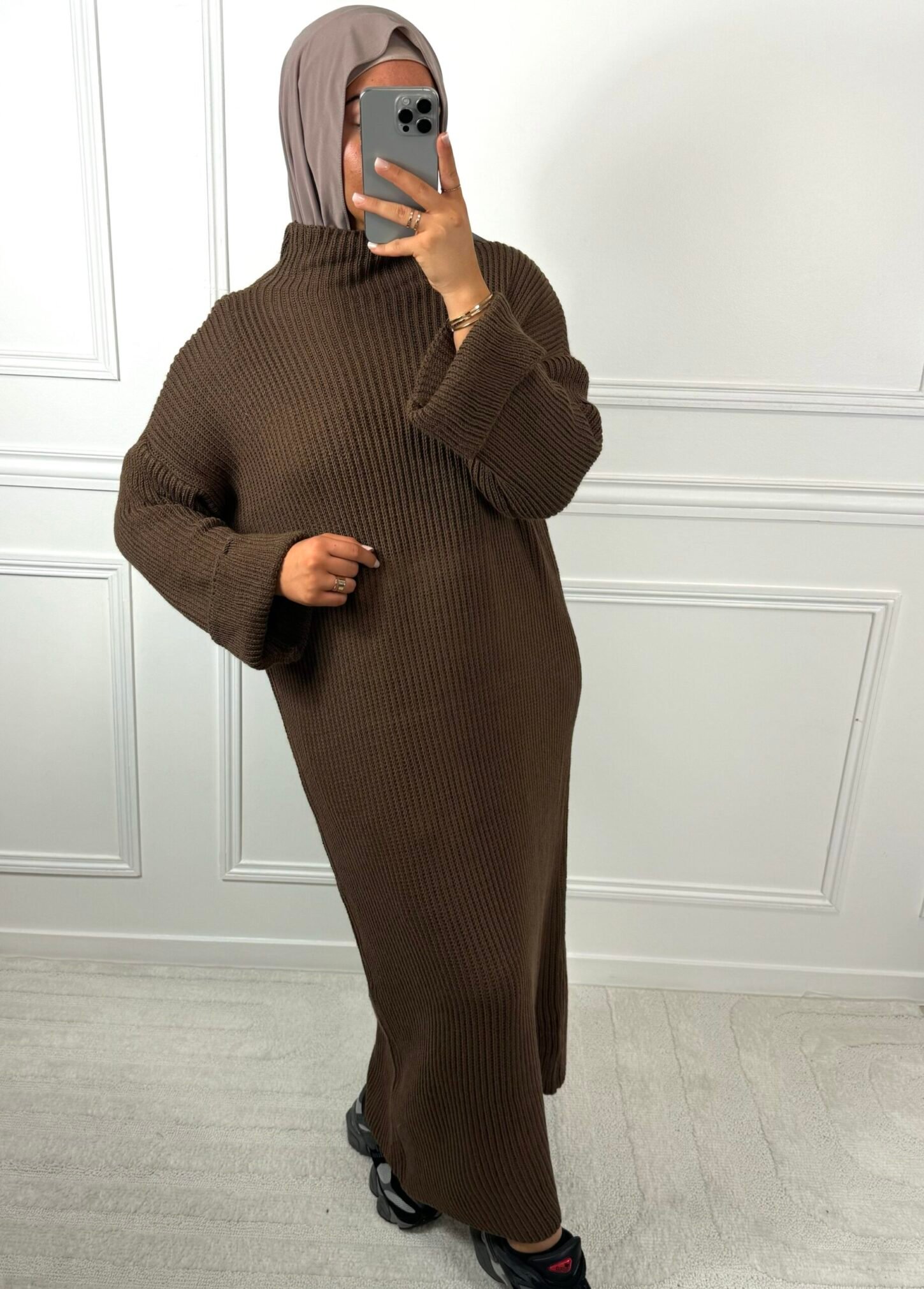 Abaya laine - marron – Image 2
