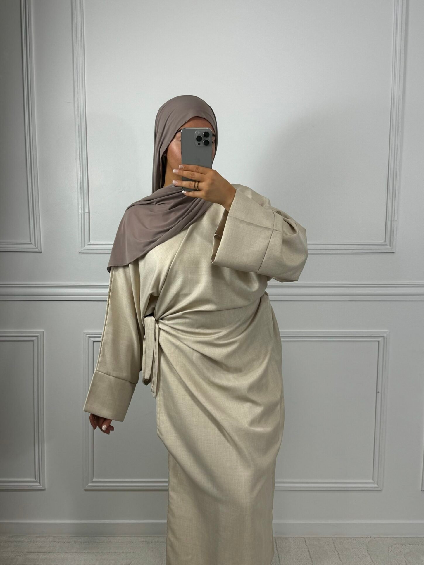 Abaya/kimono noeud - beige
