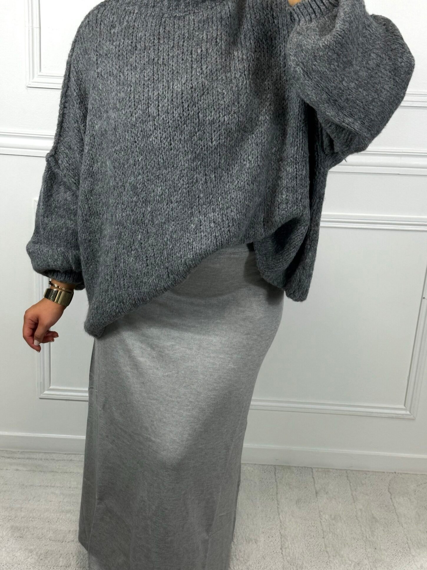 Jupe maille - gris – Image 2