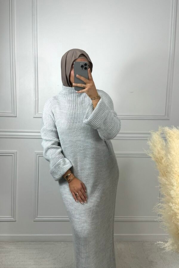 Abaya laine – gris clair