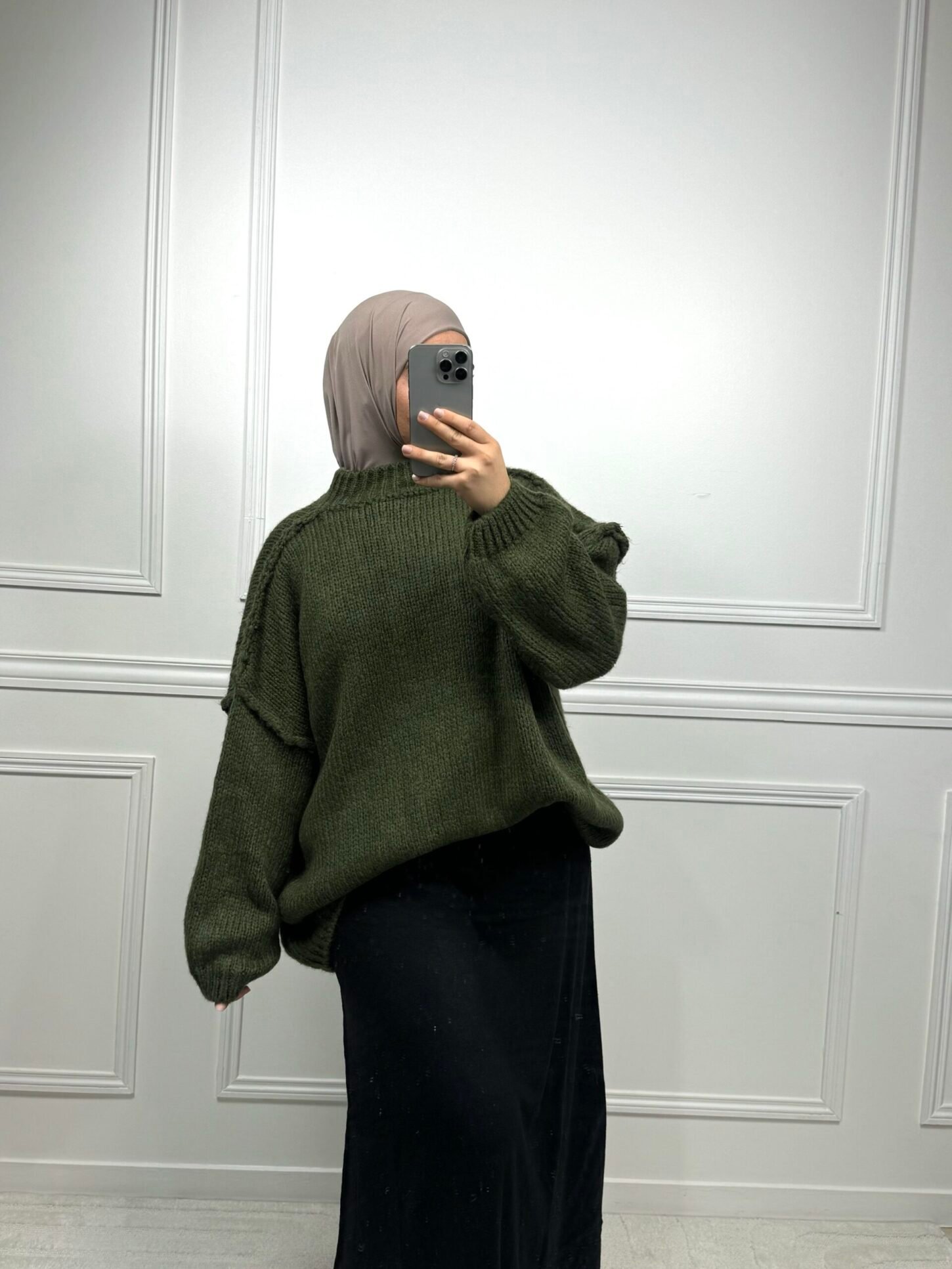 Pull laine -  kaki