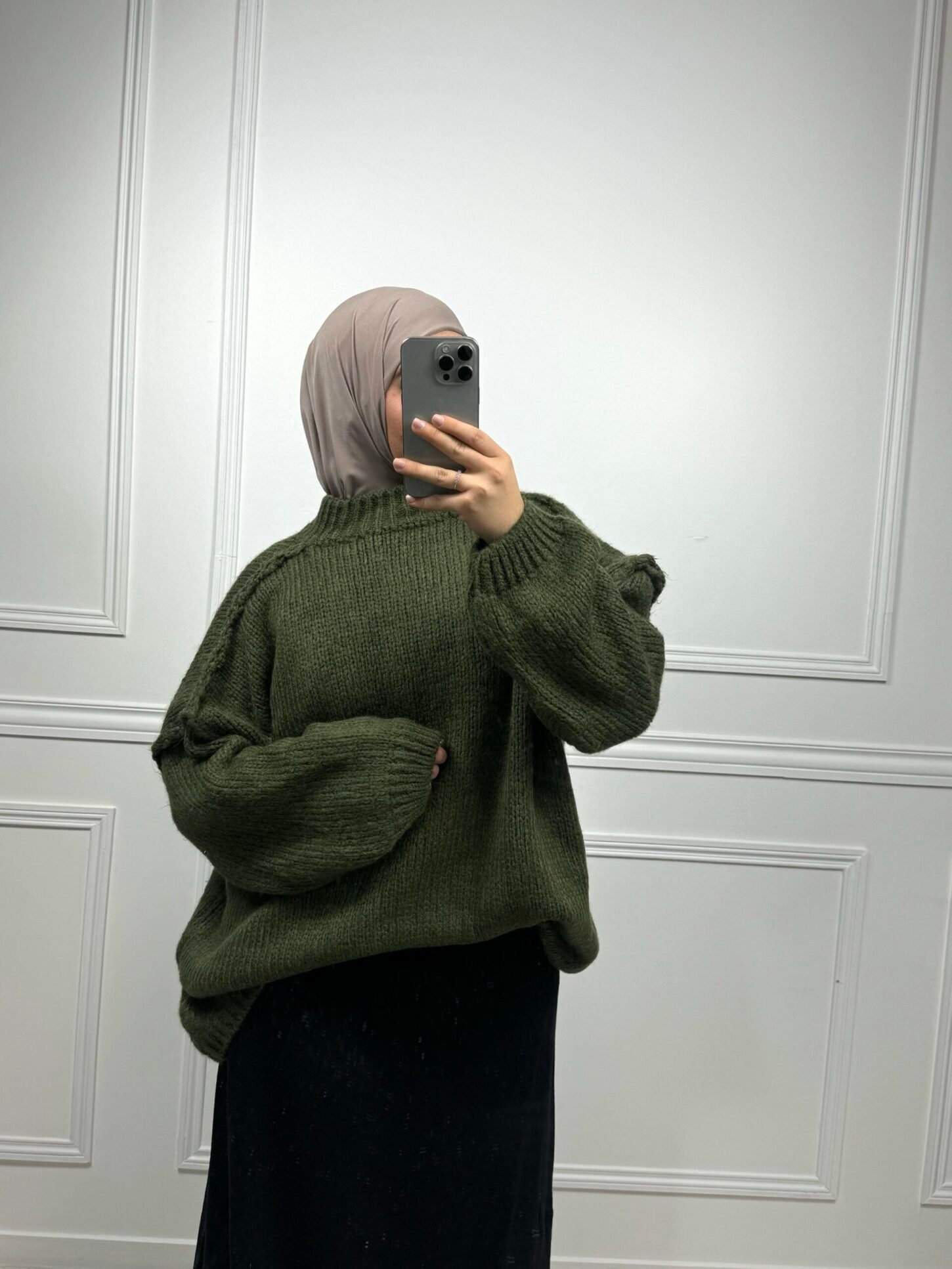 Pull laine -  kaki – Image 2