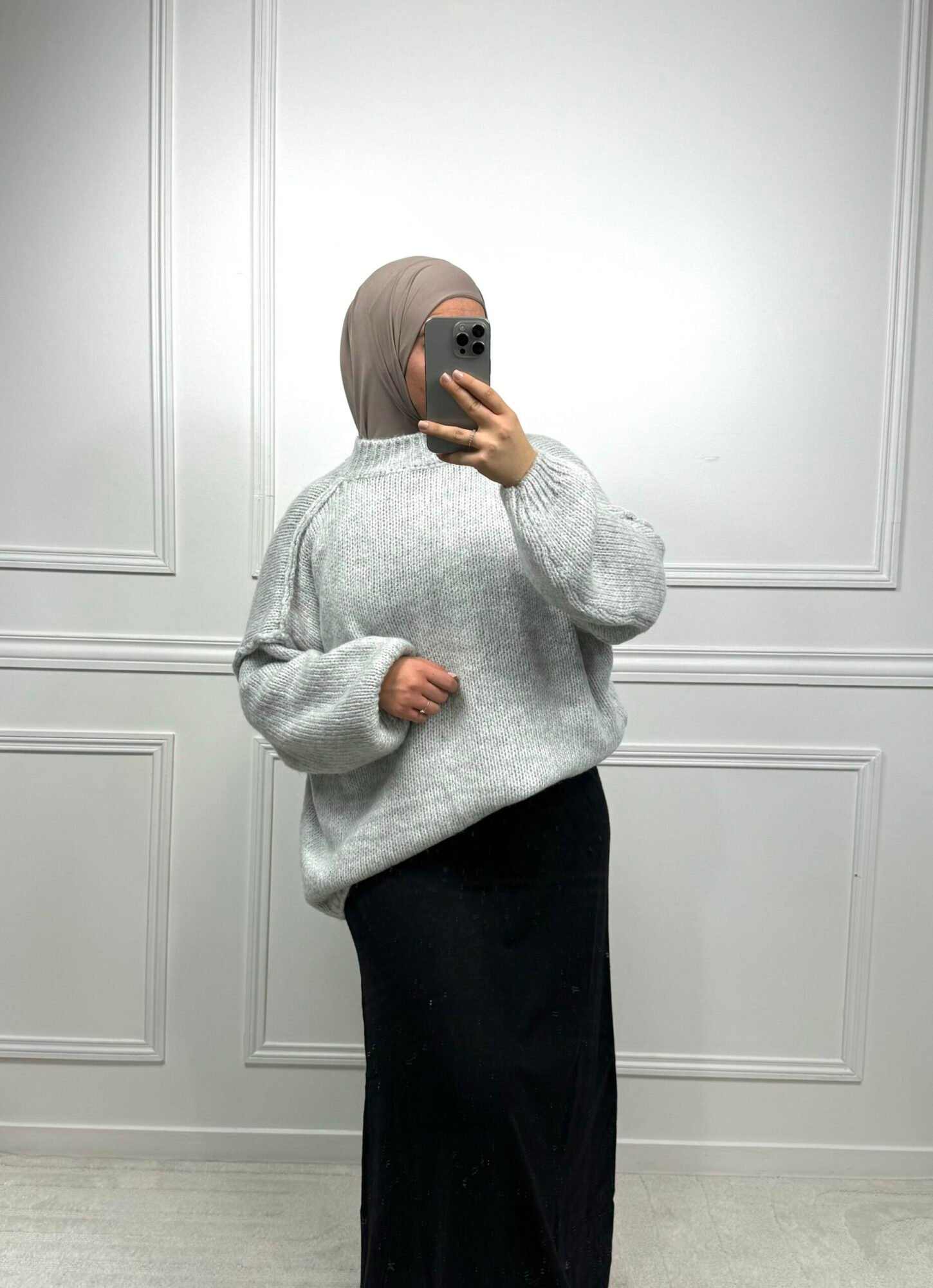 Pull laine - gris clair