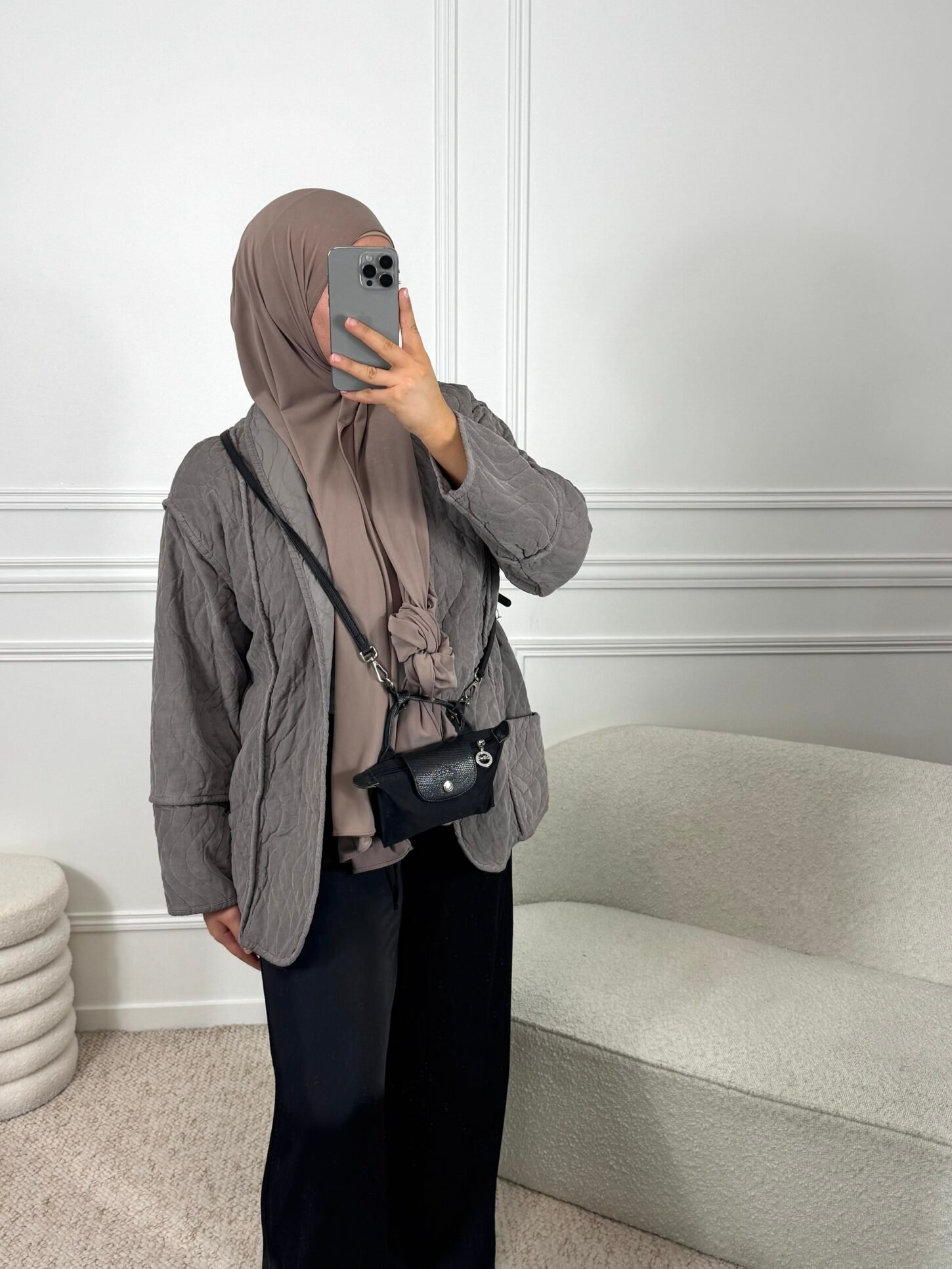 Veste à relief - taupe – Image 2