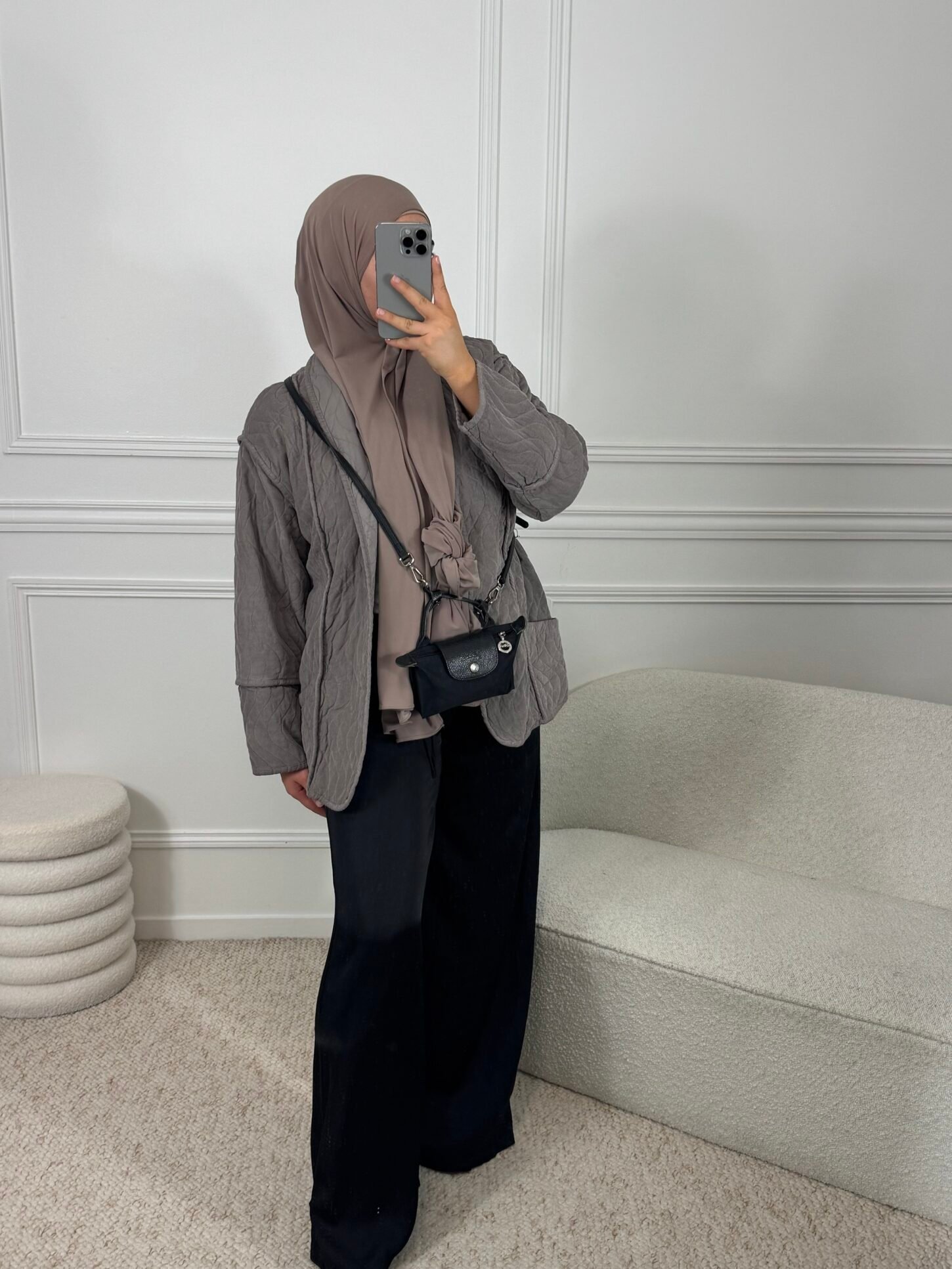 Veste à relief - taupe – Image 3