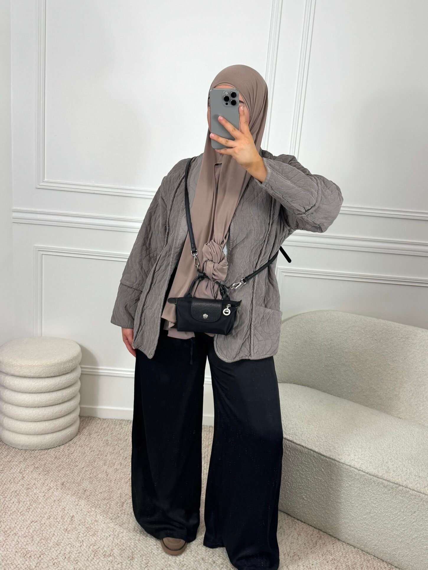 Veste à relief - taupe