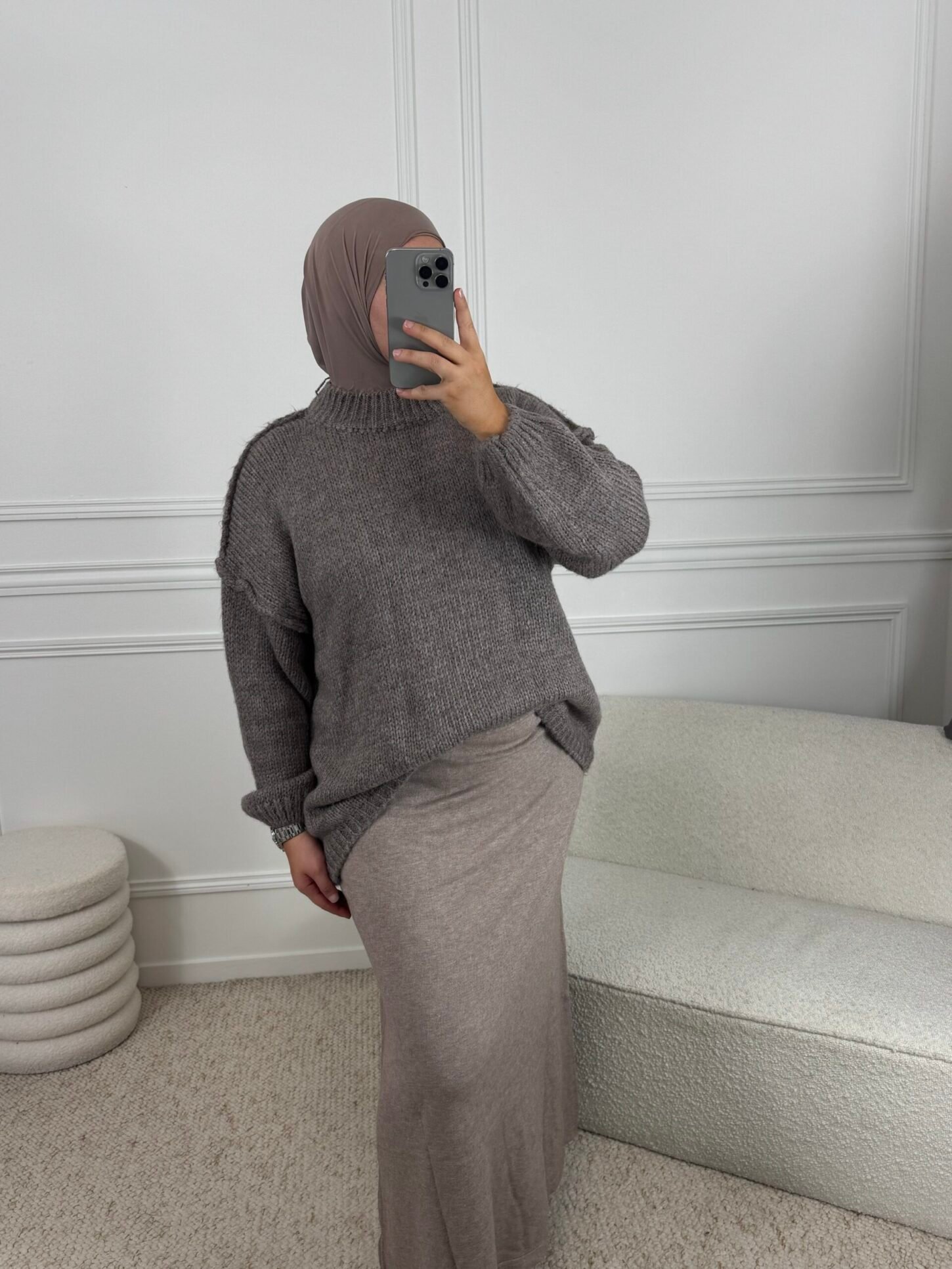 Pull laine - taupe