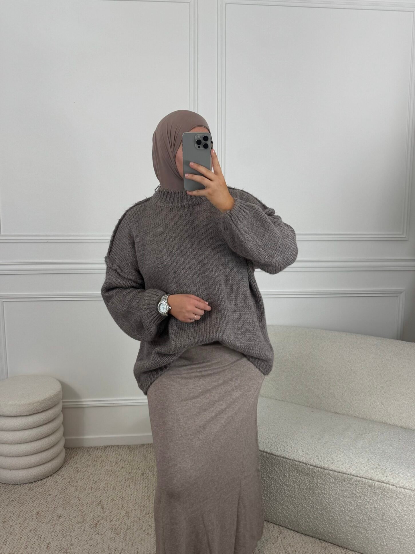 Pull laine - taupe – Image 2