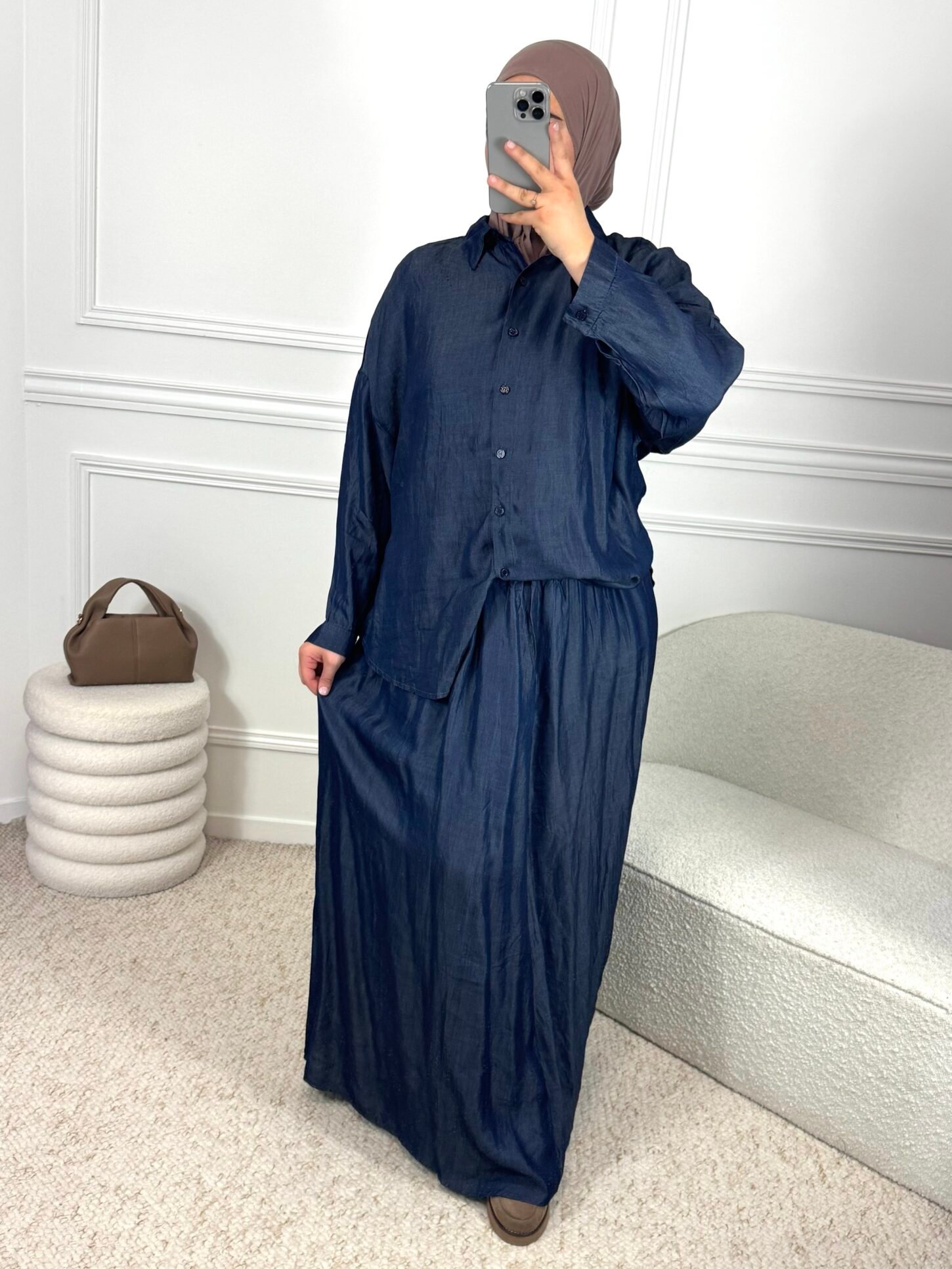 Set jupe effet jean - bleu jean foncé