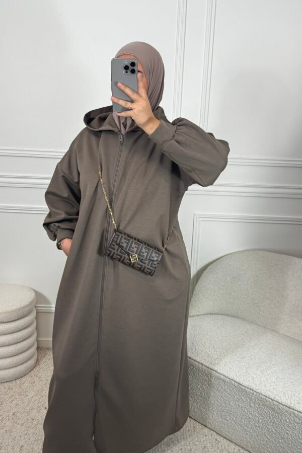 Abaya zip – taupe