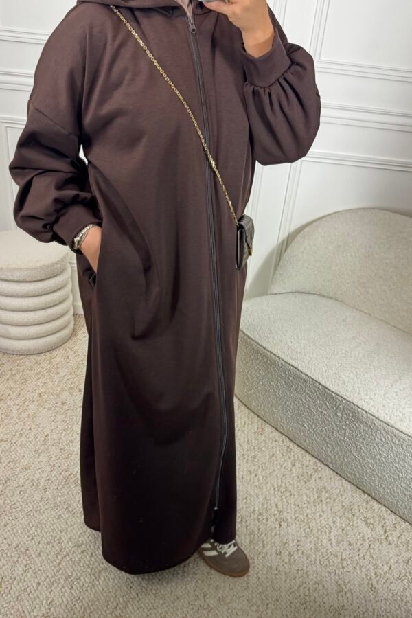 Abaya zip – marron