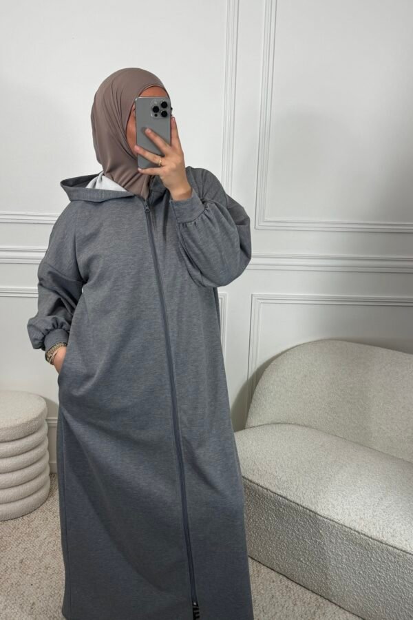 Abaya zip – grise