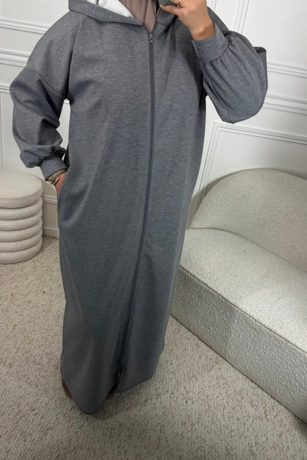 Abaya zip – grise