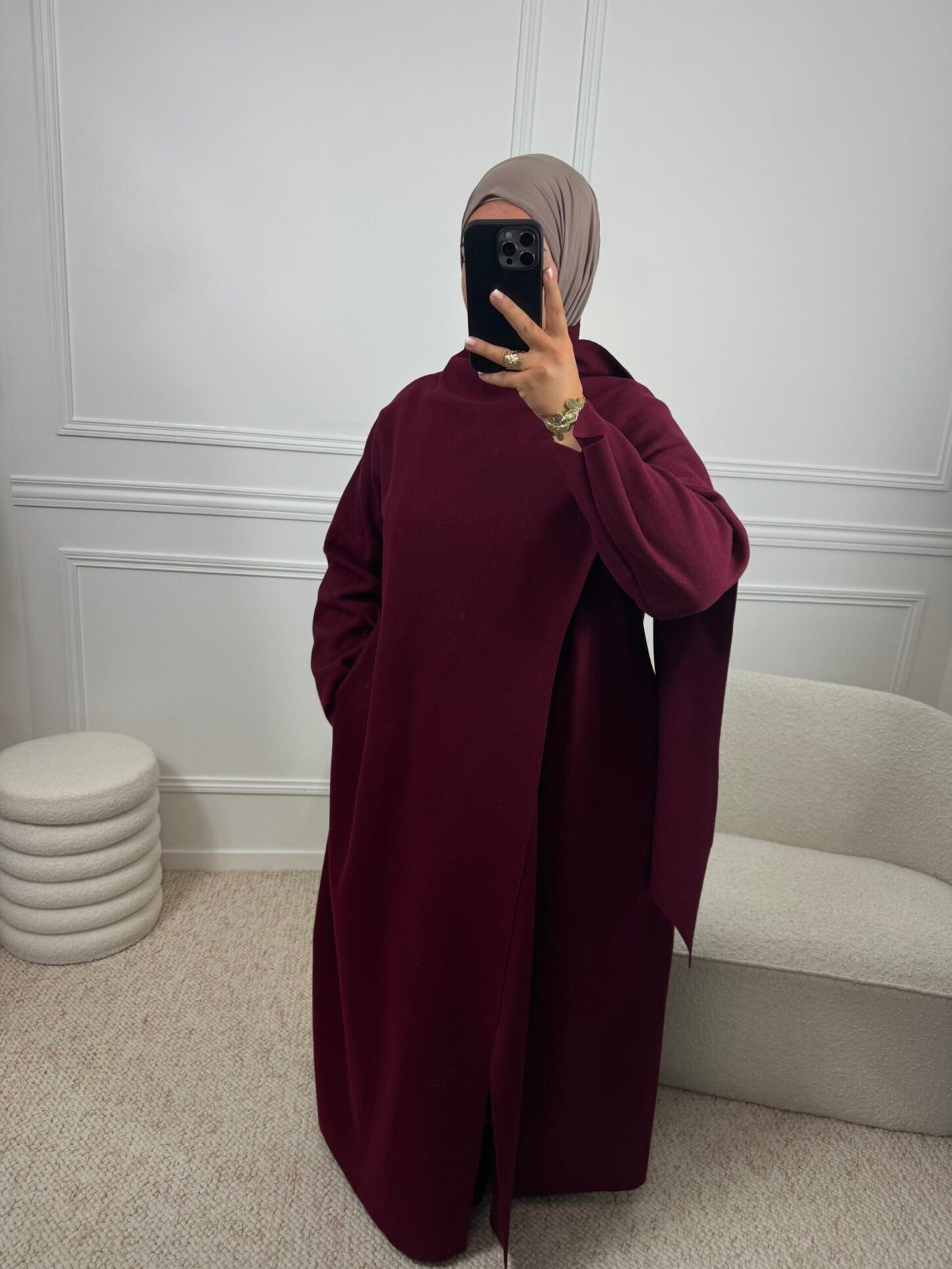 Manteau Lia Cape Bordeaux