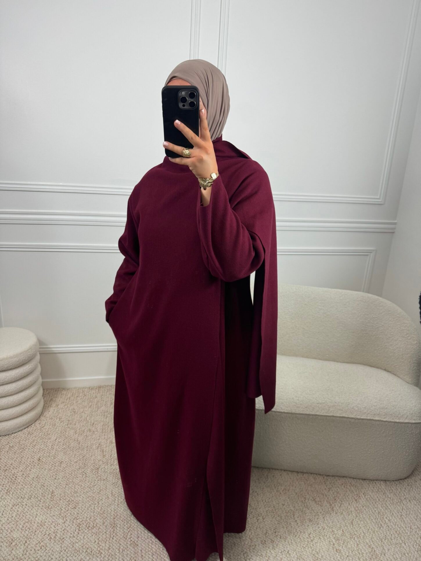 Manteau Lia Cape Bordeaux – Image 2