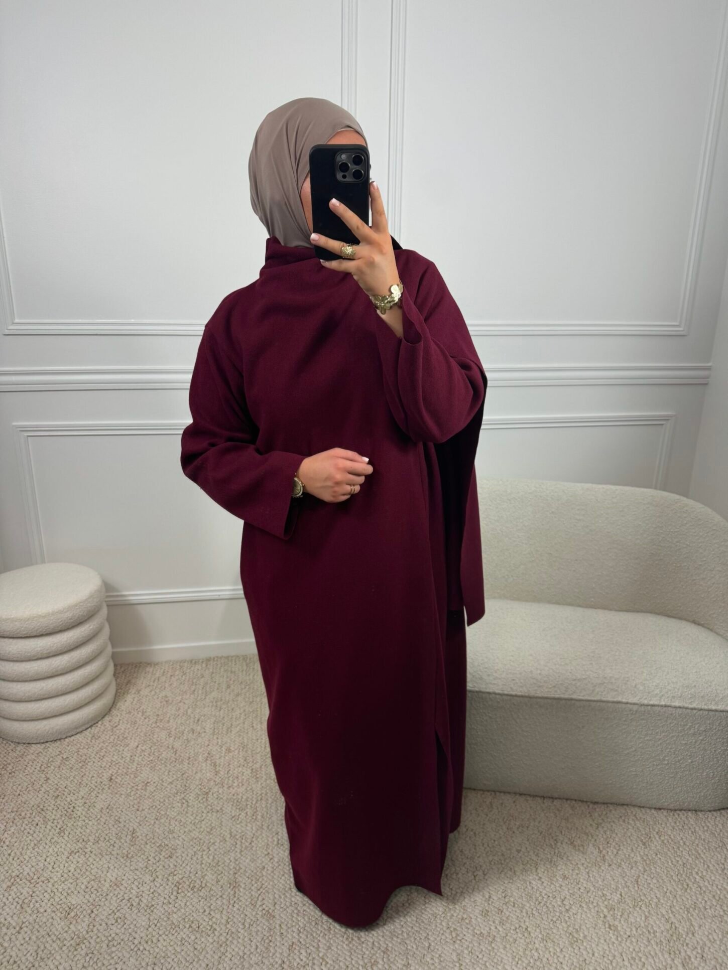 Manteau Lia Cape Bordeaux – Image 3