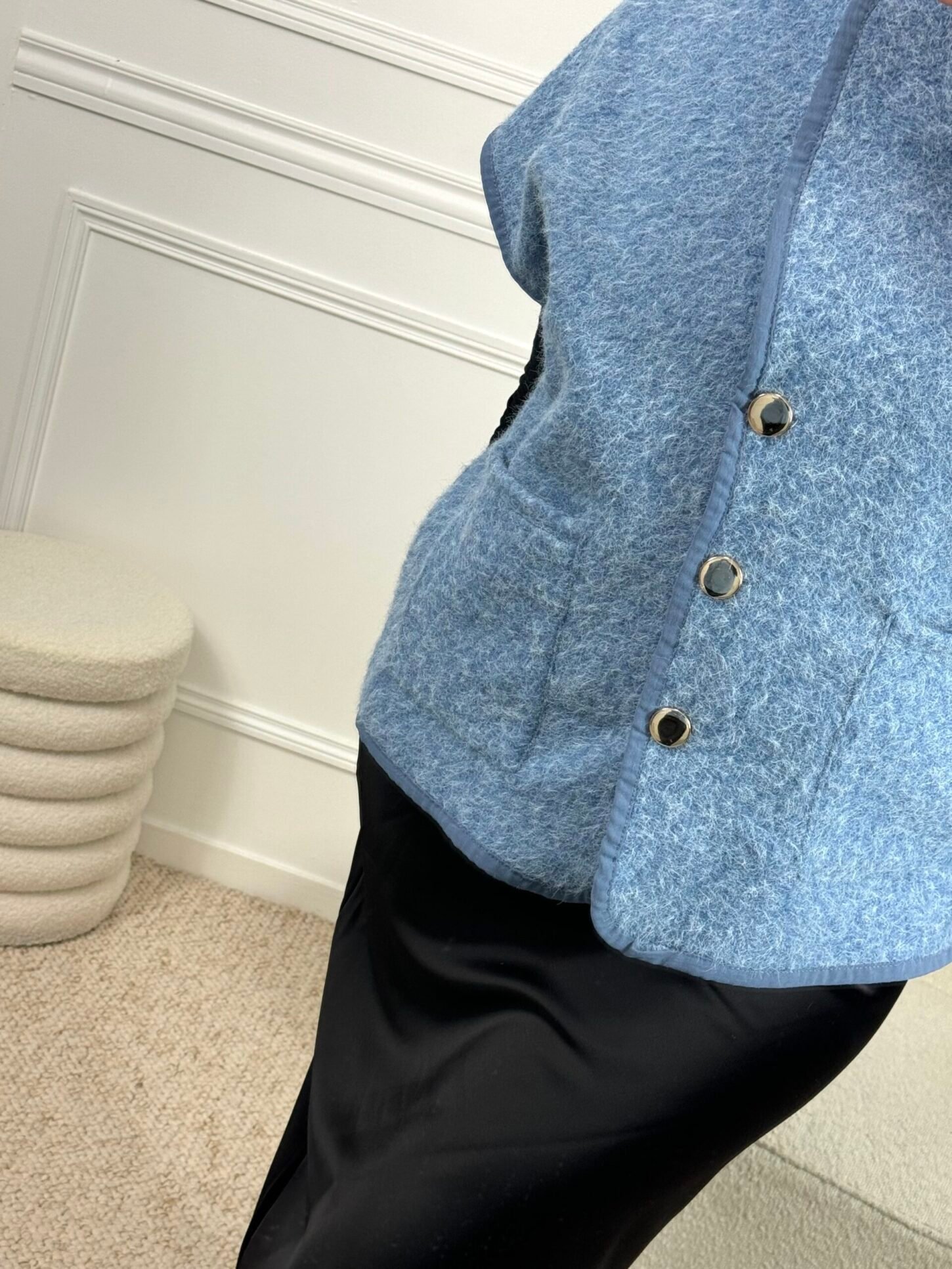 Gilet Manche Courte - Bleu – Image 2