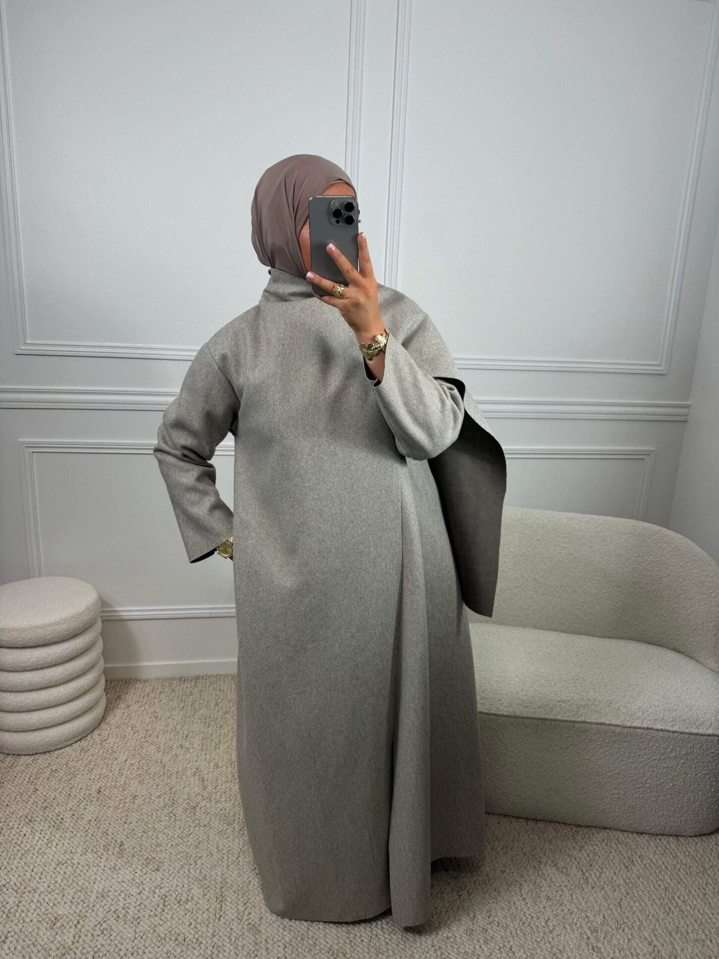 Manteau Lia Cape Taupe – Image 2