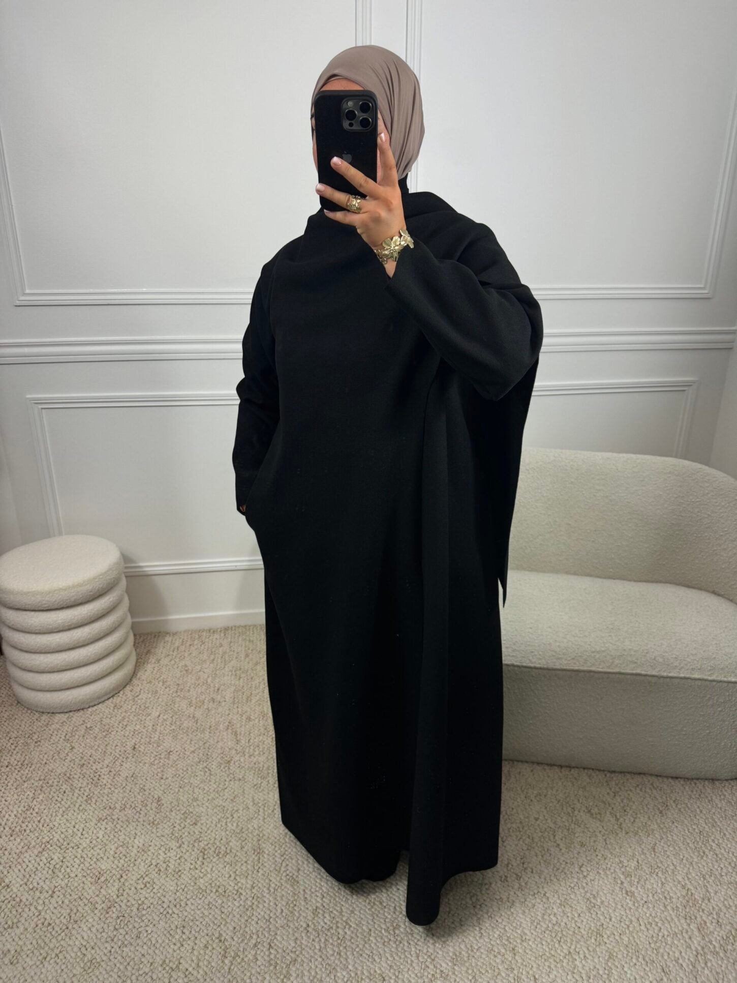 Manteau Lia Cape Noir – Image 2