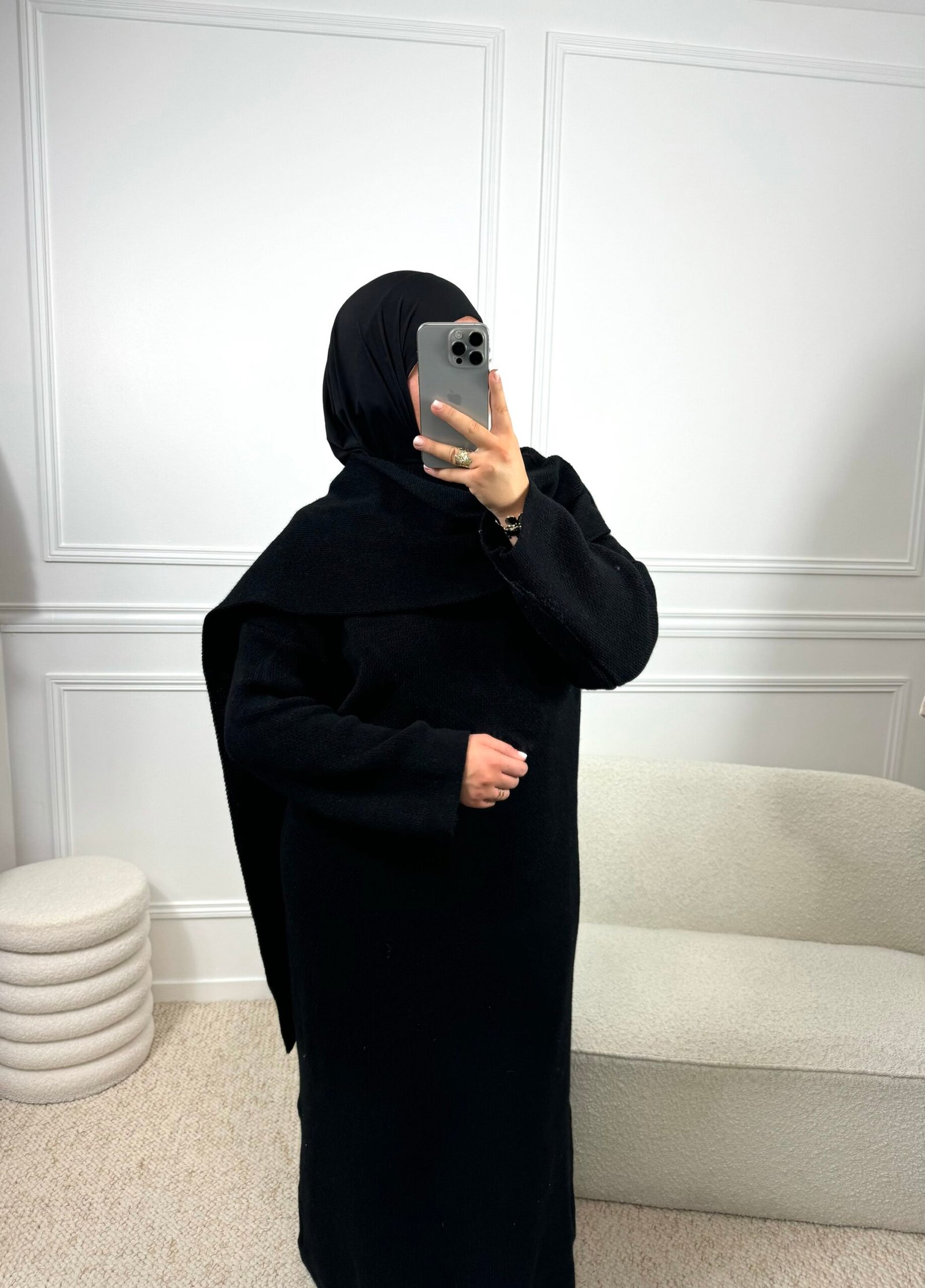 Abaya Laine Cape - noir