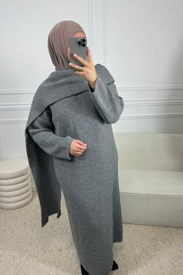 Abaya Laine Cape – Grise