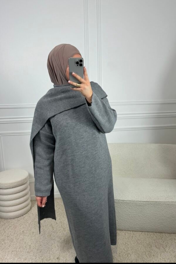 Abaya Laine Cape – Grise