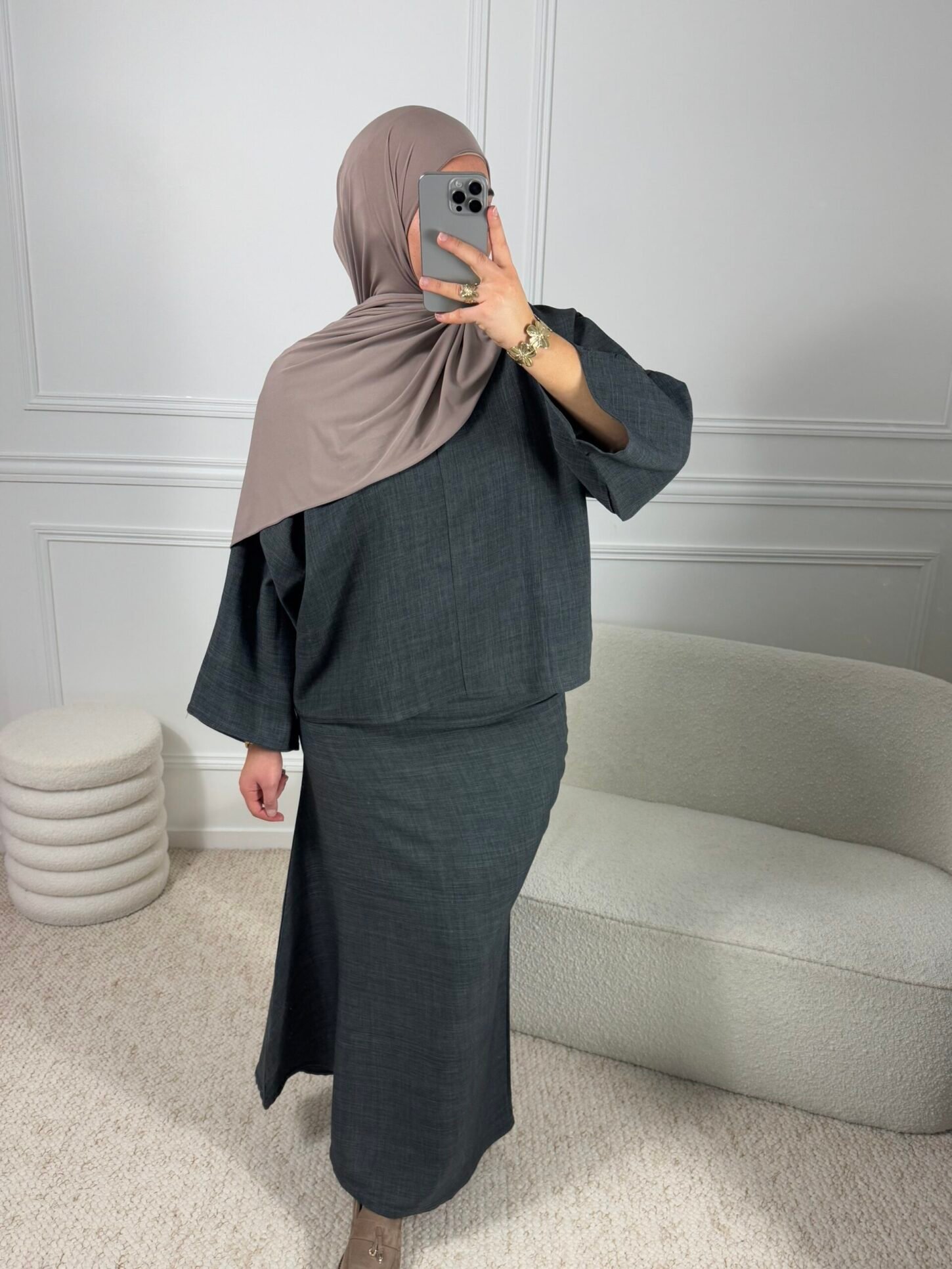 Ensemble jupe évasée - Anthracite – Image 2