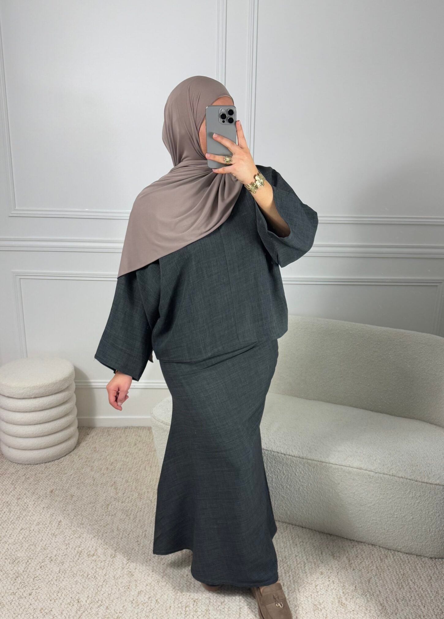 Ensemble jupe évasée - Anthracite – Image 3