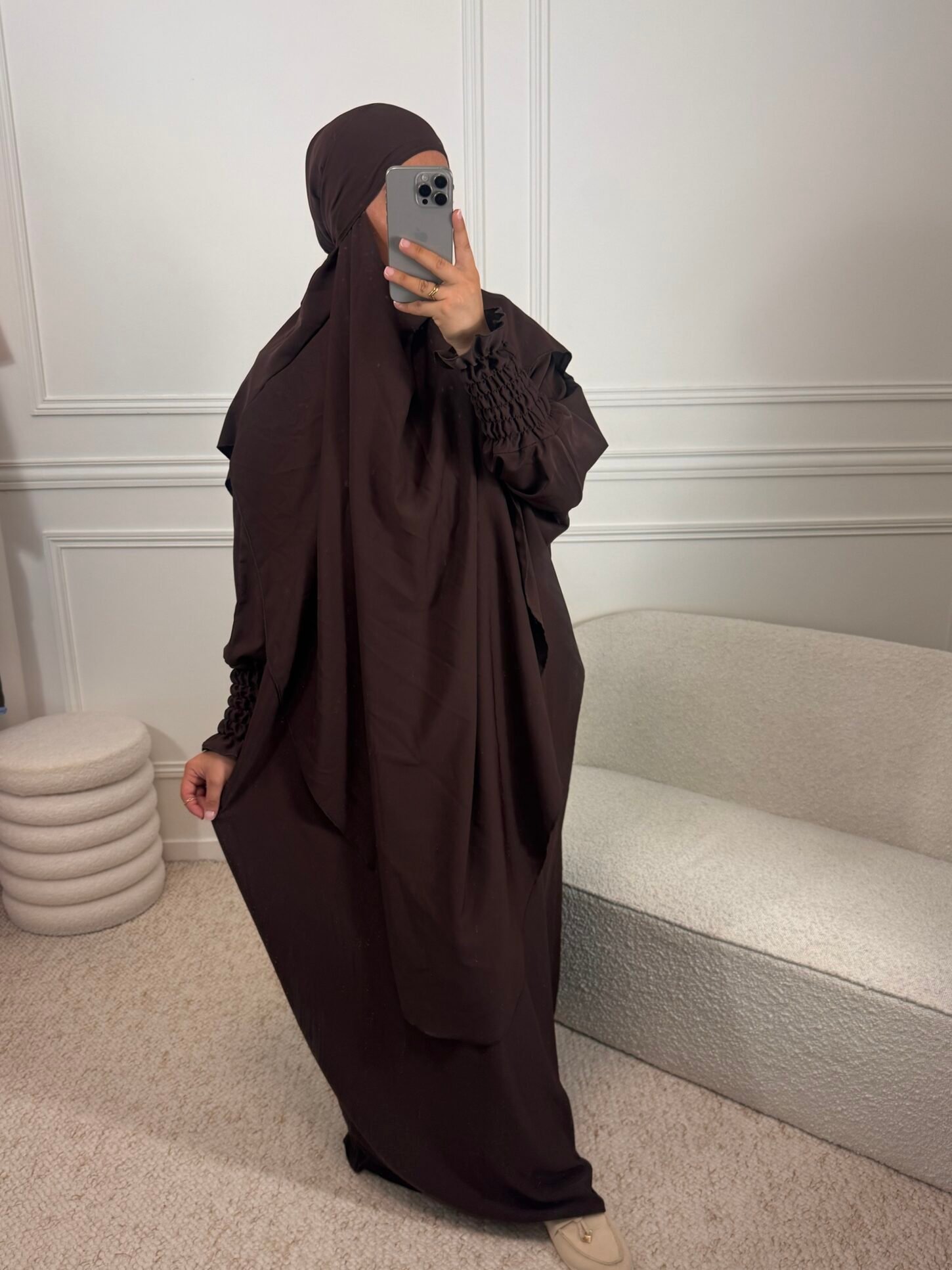 Set abaya & Long khimar - marron