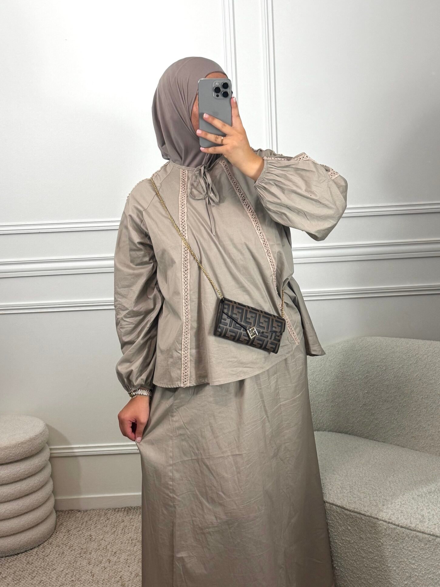 Ensemble oumi - taupe