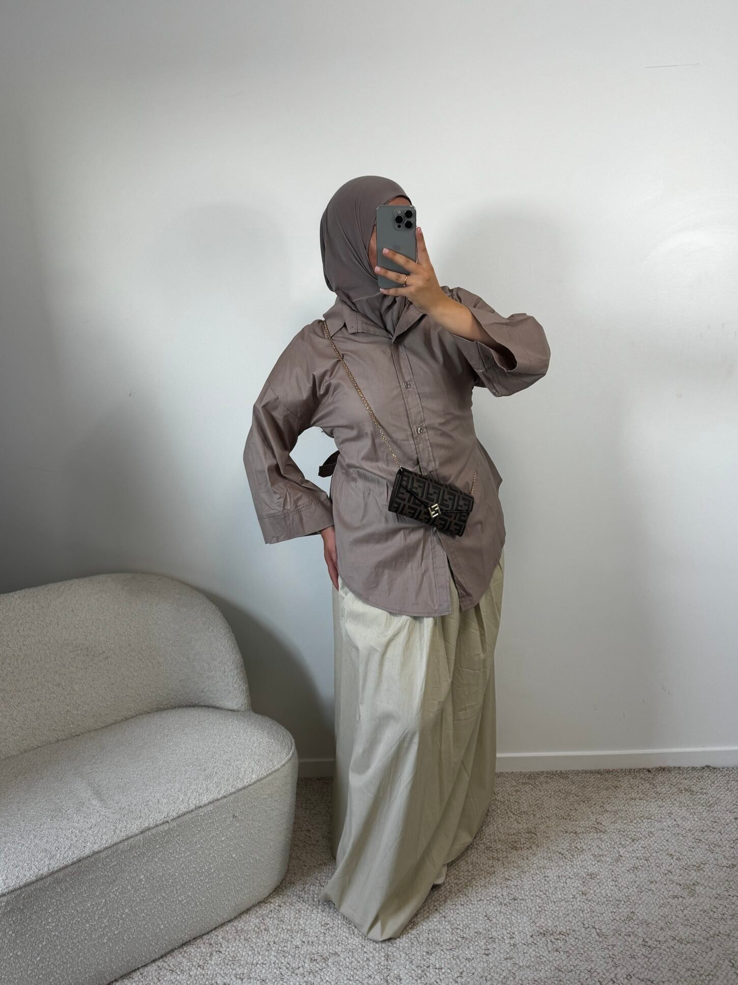 Chemise cintré - taupe – Image 3