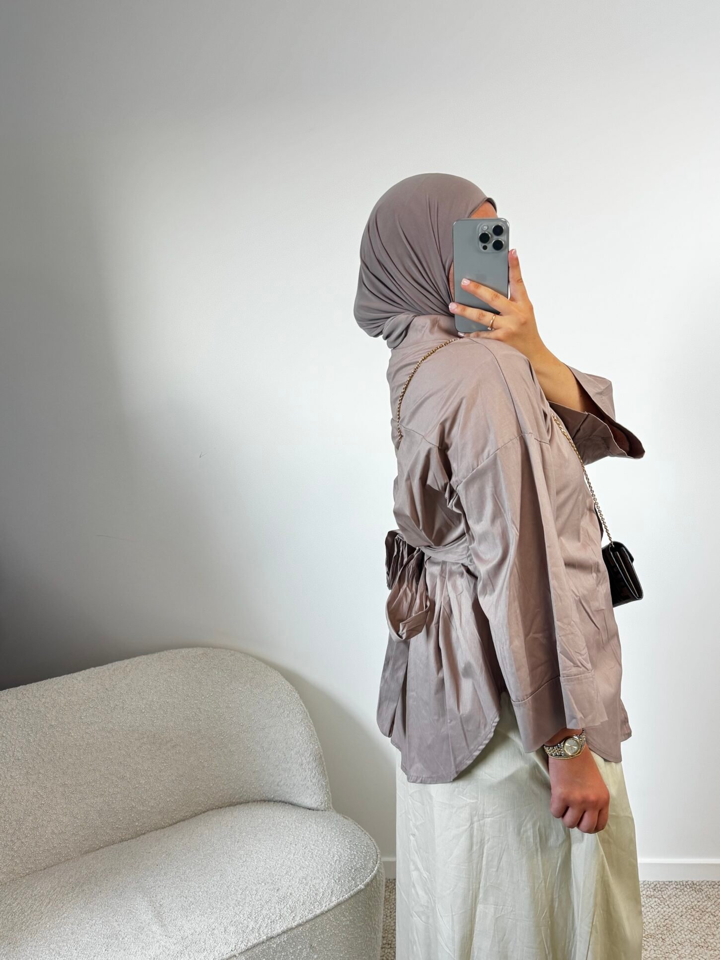 Chemise cintré - taupe – Image 2