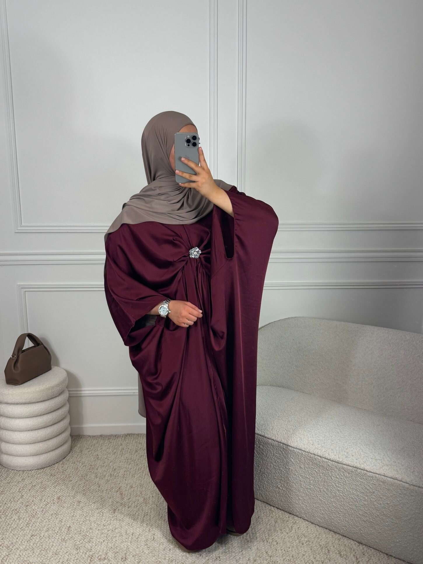 Abaya aida - bordeau – Image 2