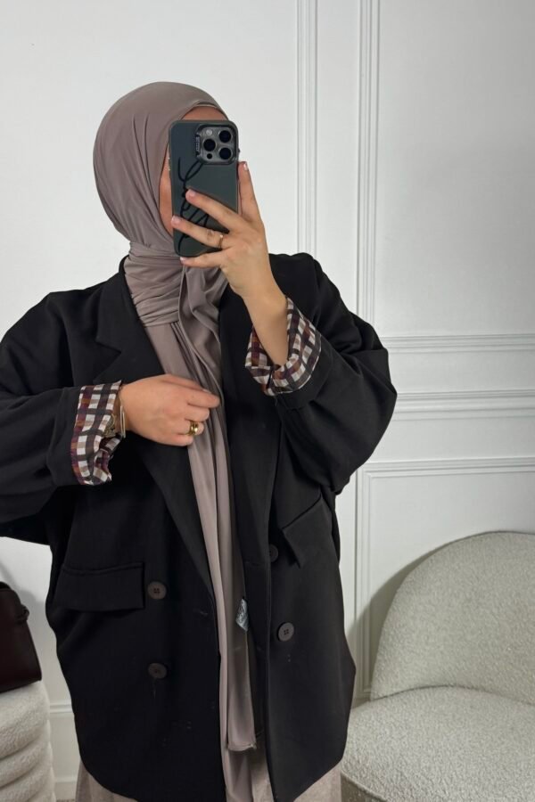 Blazer oversize à carreaux – marron