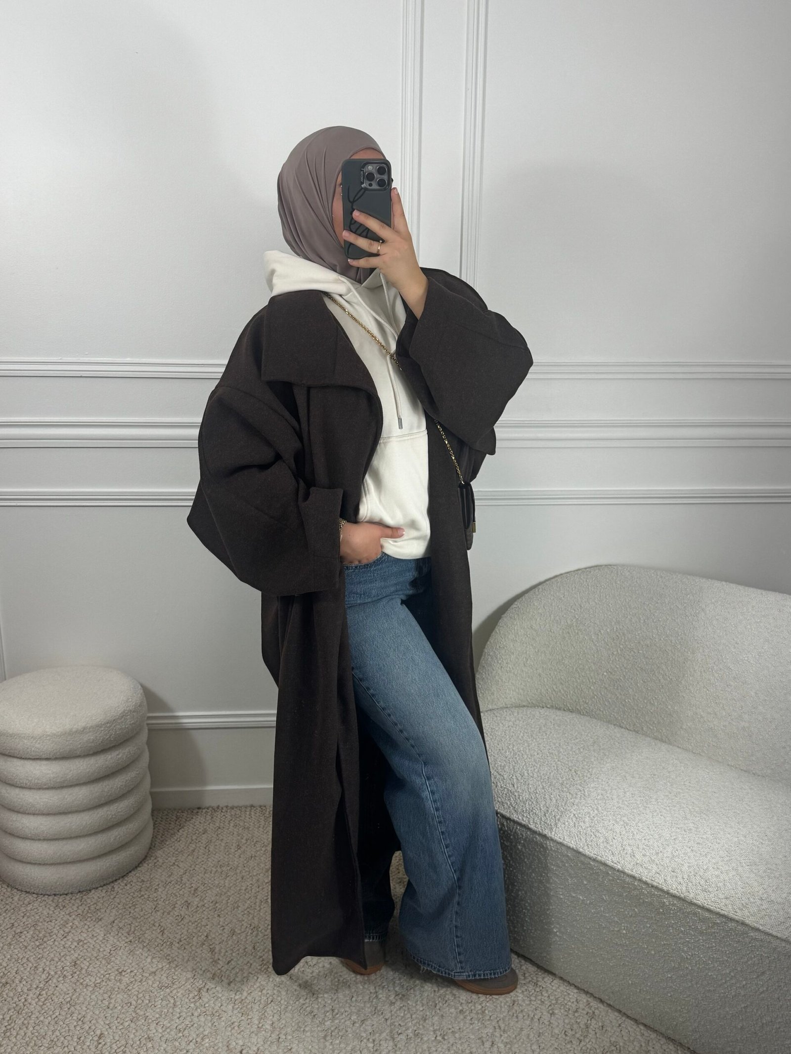 Manteau comfy - Marron – Image 3