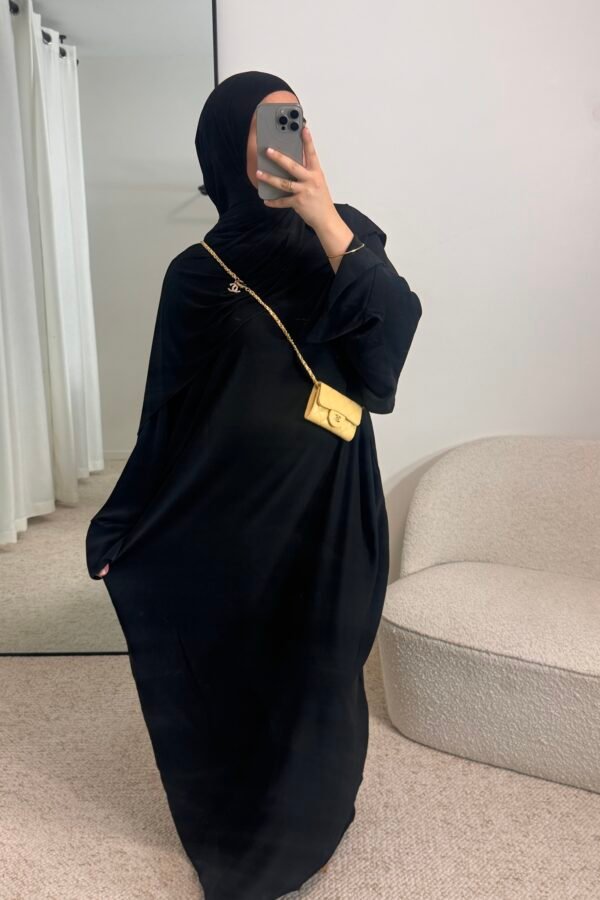Abaya soie de medine  – noir