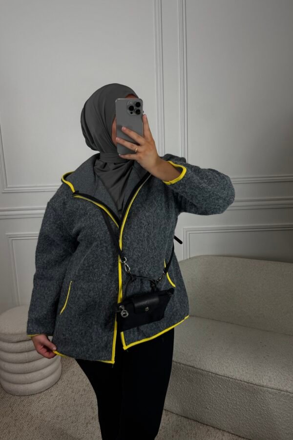 Gilet bicolore capuche – gris