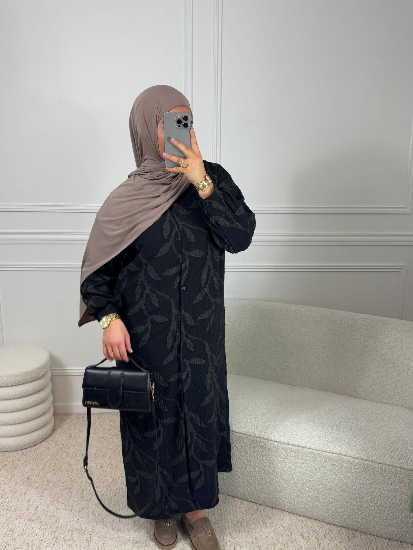 Abaya warda - noir – Image 2