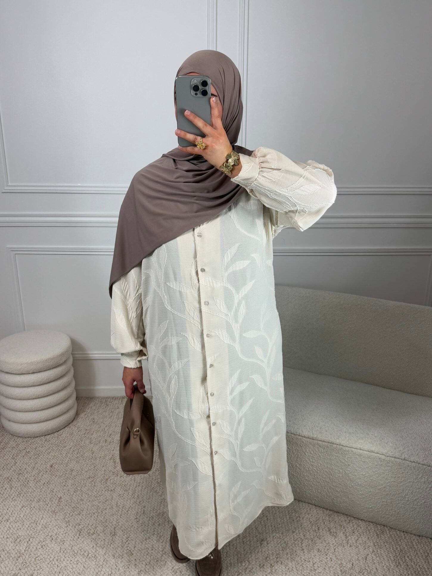 Abaya warda - nude