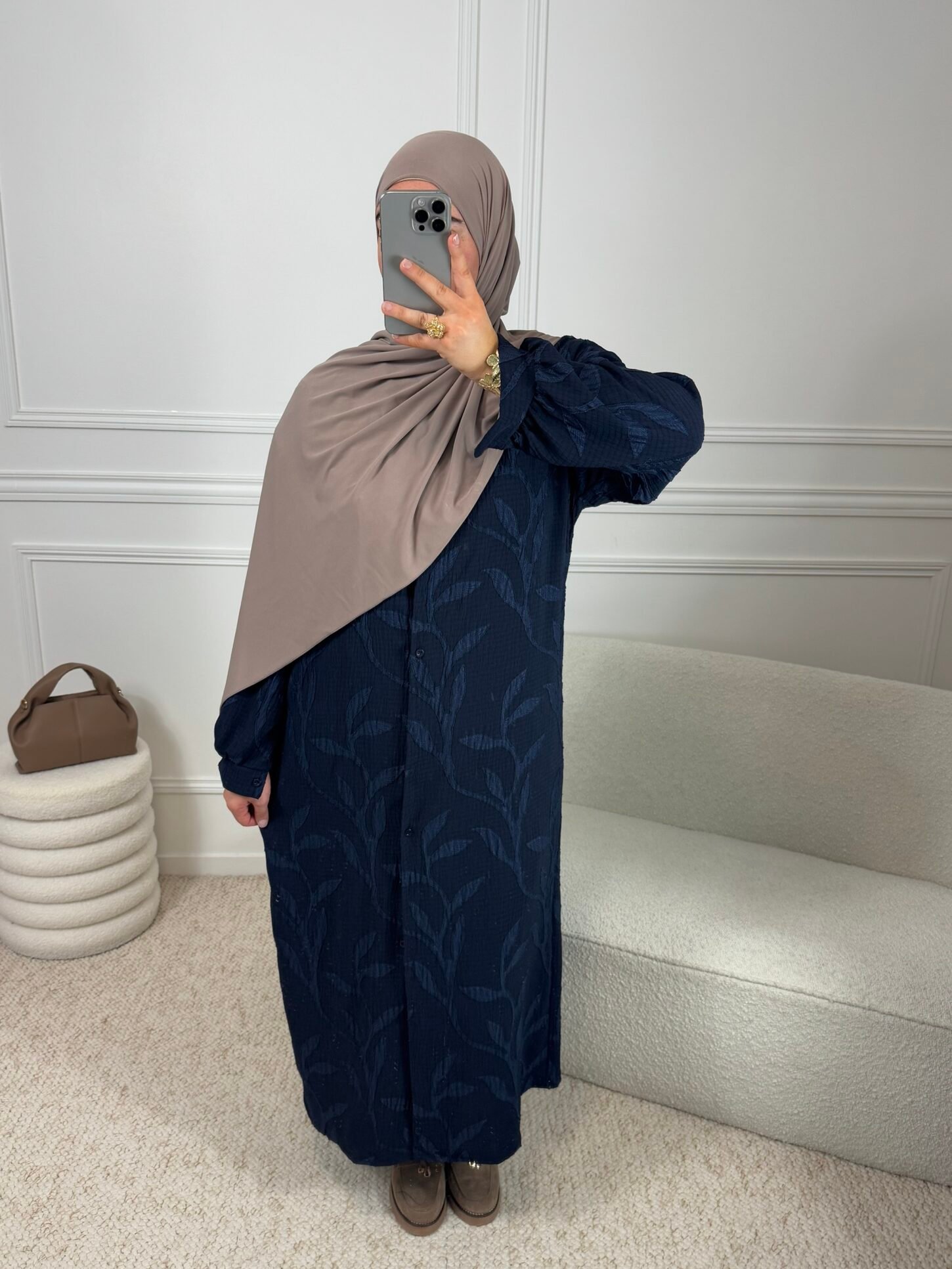 Abaya warda - bleu