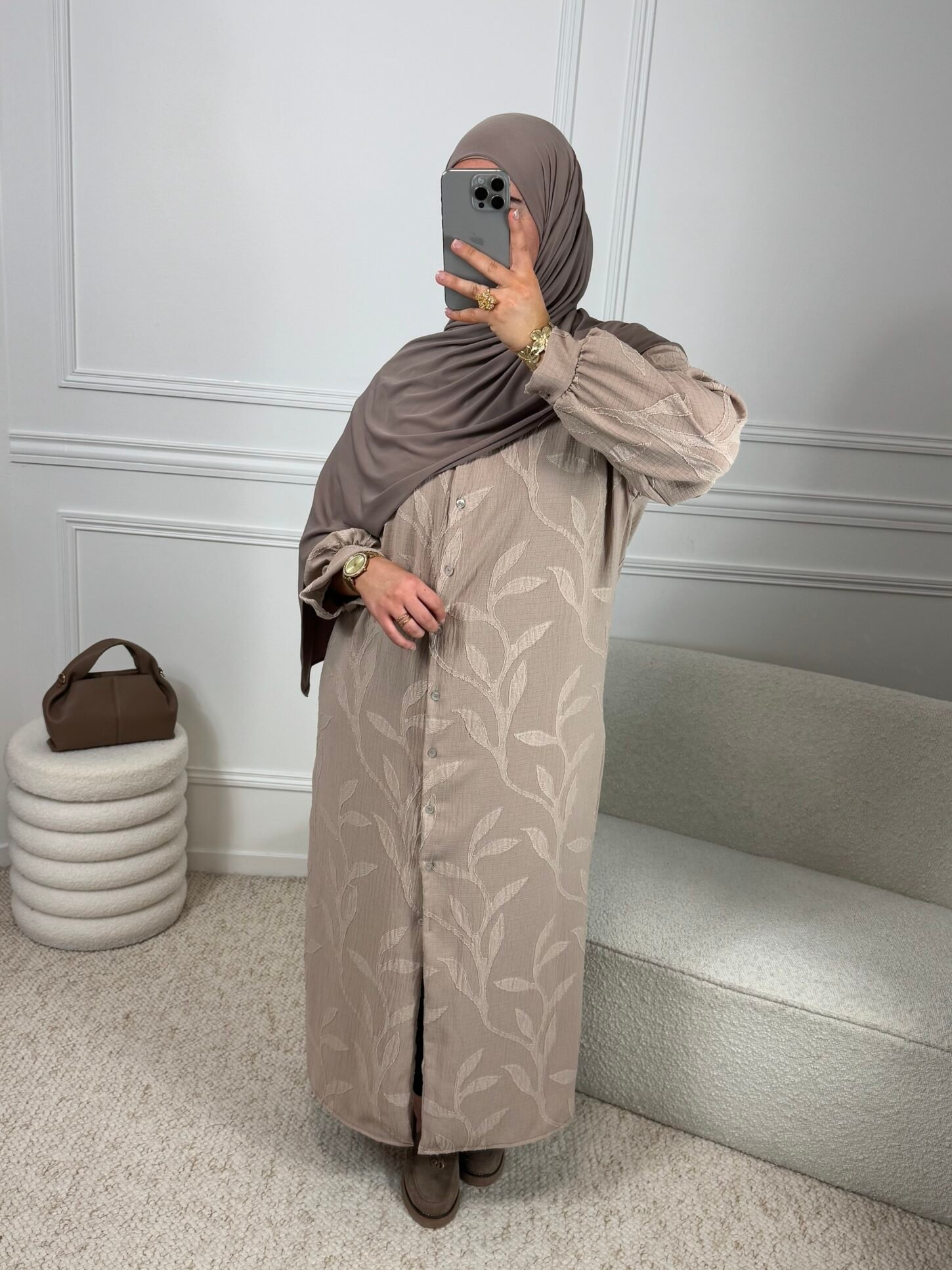 Abaya warda - beige – Image 2