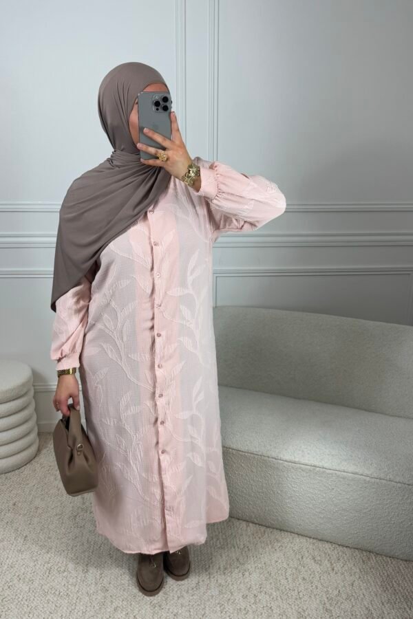 Abaya warda – rose poudre