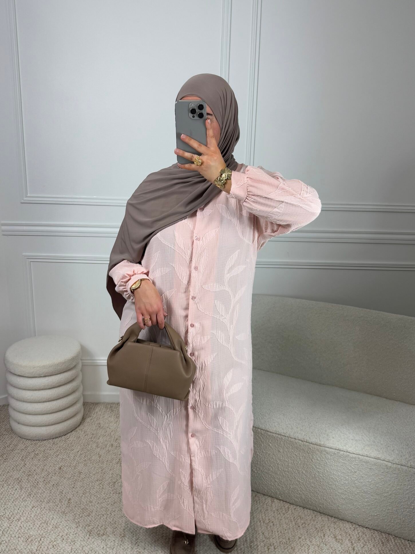 Abaya warda - rose poudre – Image 2