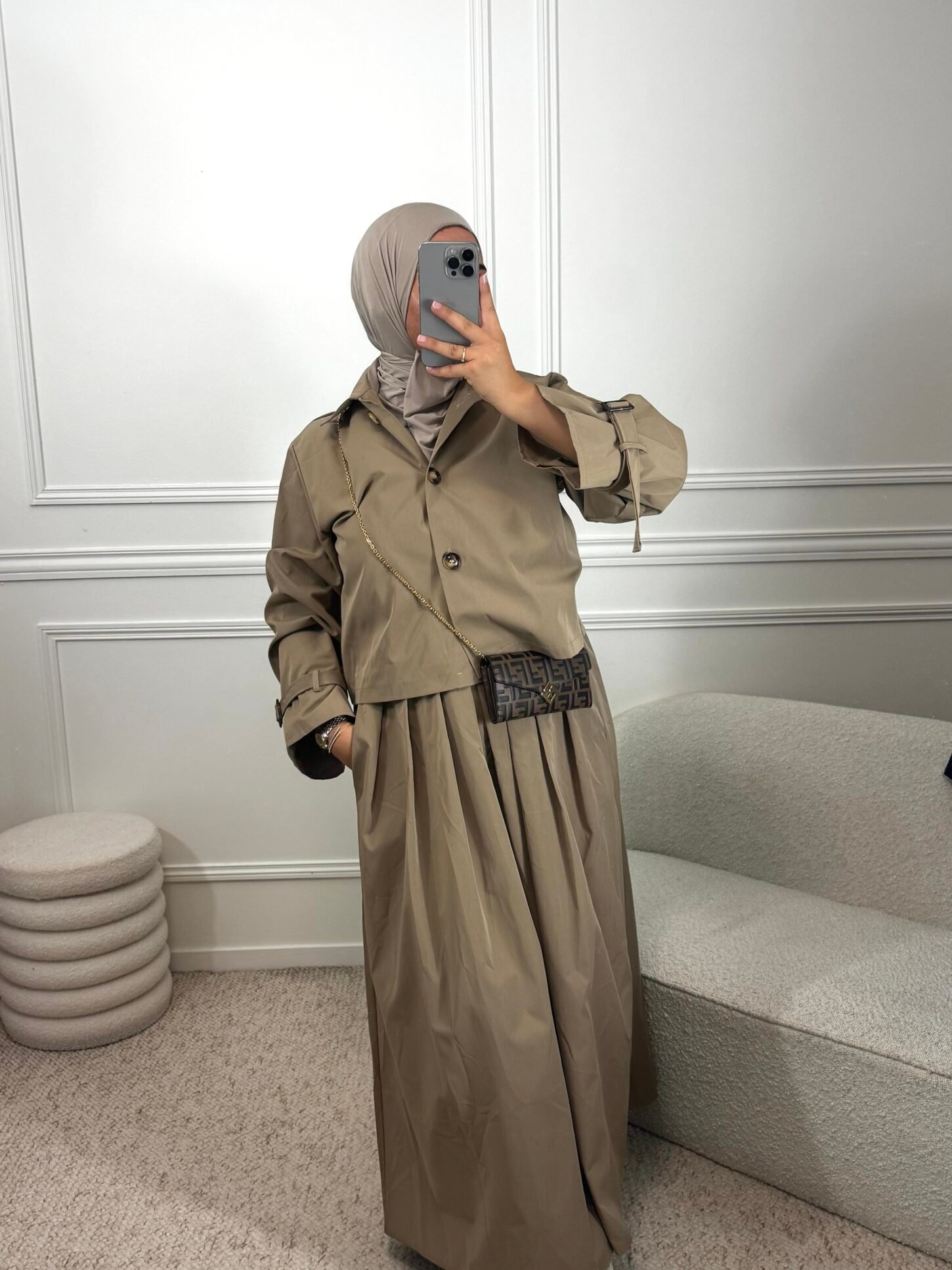 Set Parka jupe - camel – Image 2
