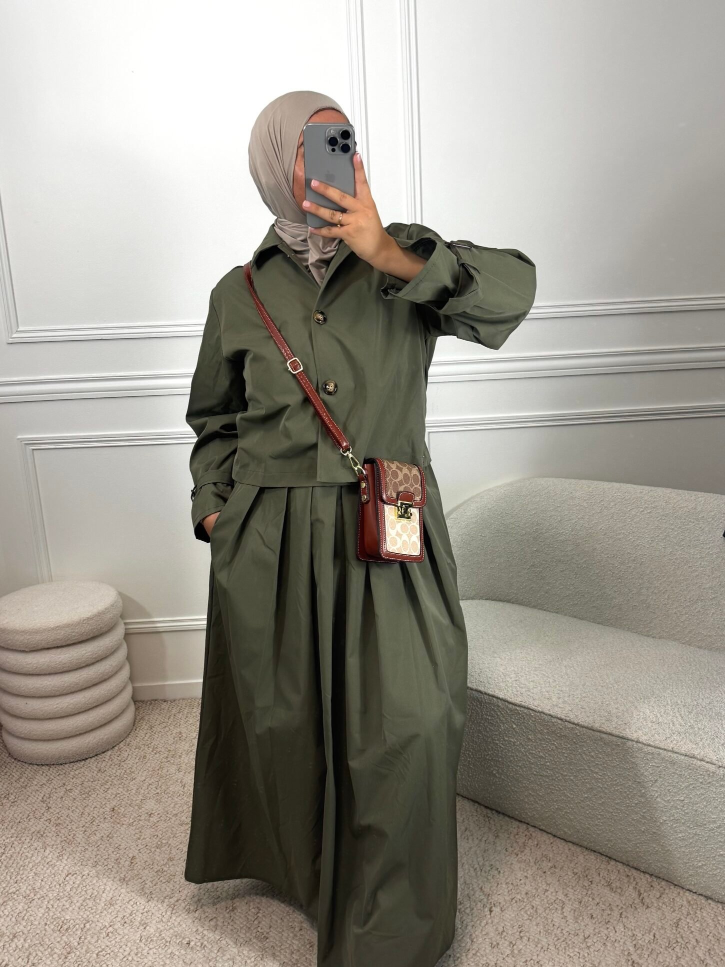 Set Parka jupe - kaki