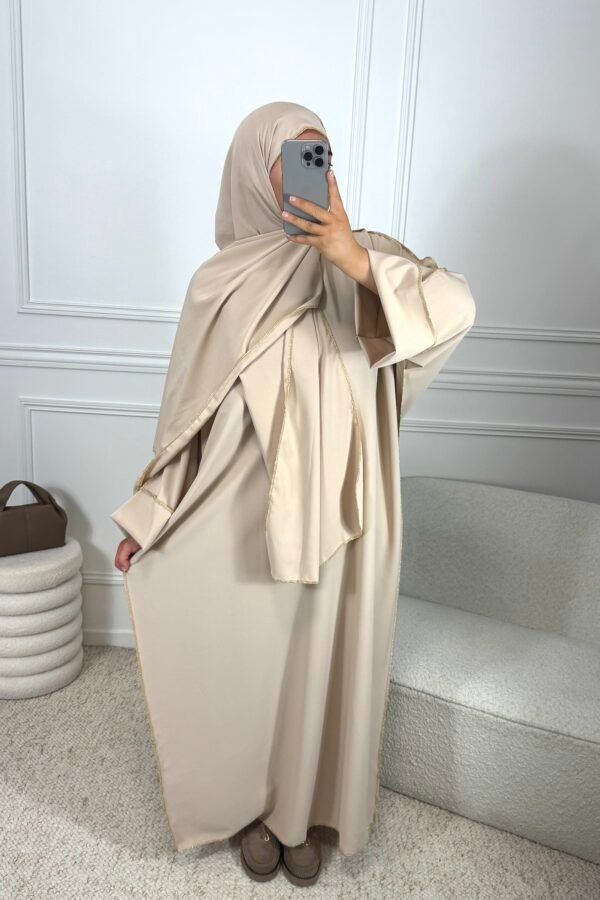 Abaya voile intégrée – beige